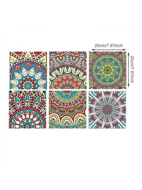 Topumt 6Pcs Kitchen Bathroom Floor Simulation Wall Tile Waterproof Wallpaper Wall Stickers DIY Home Decoration - Image 2
