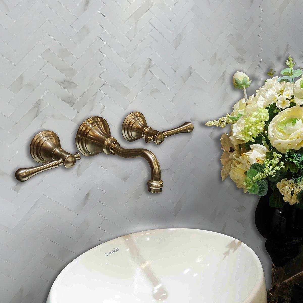 Bond Tile Easy Luxe Herringbone Calacatta 10.31 In. X 10.31 In. SPC Peel And Stick Tile (0.73 Sq. Ft. / Sheet) - Image 4