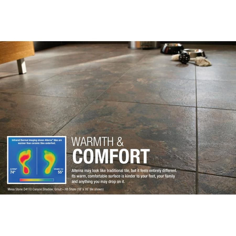 Armstrong Flooring Alterna 14-piece 16-in X 16-in Groutable Solid Betcha Black Glue (Adhesive) Vinyl Tile - Image 2