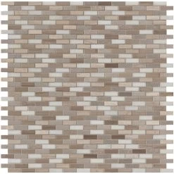MSI Arctic Storm 12 In. X 12 In. X 10mm Honed Marble Mesh-Mounted Mosaic Floor And Wall Tile (1 Sq. Ft.)