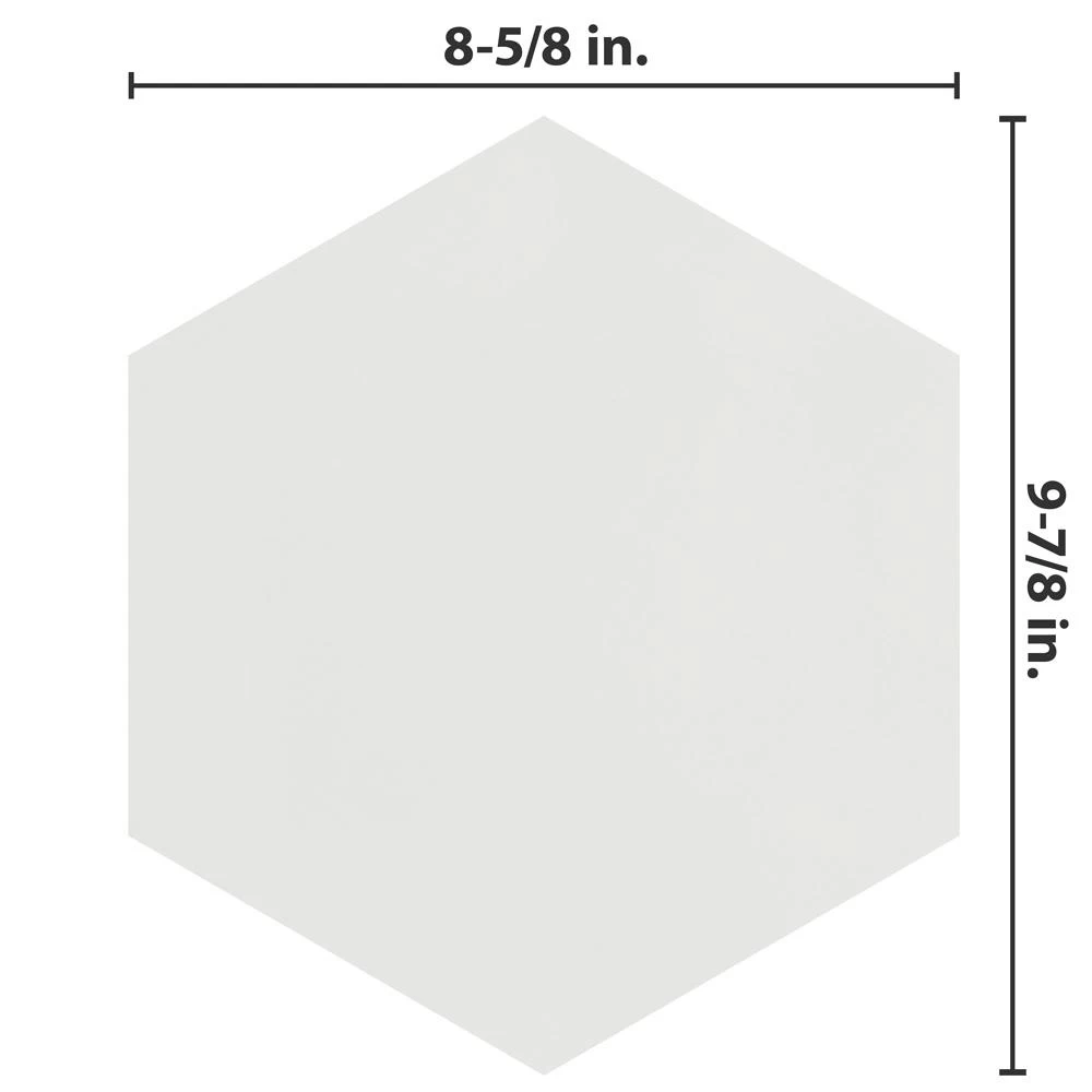 Merola Tile Textile Hex White 8-5/8 In. X 9-7/8 In. Porcelain Floor And Wall Tile (11.56 Sq. Ft. / Case) - Image 3