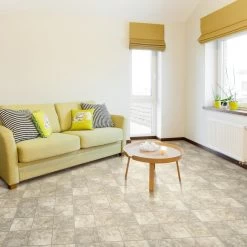 Congoleum ArmorCore LC Contempo 12-ft W Cut-to-Length Sanddrift Tan Stone Look Low-Gloss Finish Sheet Vinyl