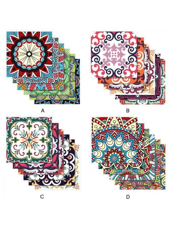 Topumt 6Pcs Kitchen Bathroom Floor Simulation Wall Tile Waterproof Wallpaper Wall Stickers DIY Home Decoration - Image 6