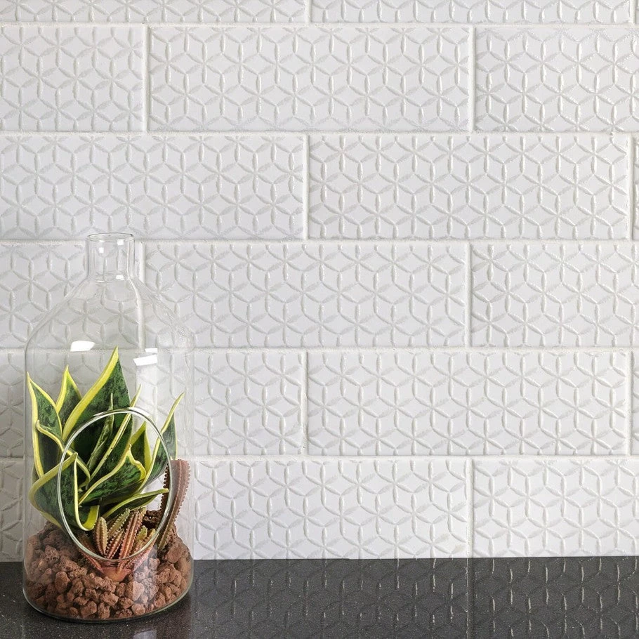 Bond Tile Wembley Snowflake 3 In. X 9 In. Matte Ceramic Subway Wall Tile (30 Pieces 5.16 Sq. Ft. / Box) - Image 2