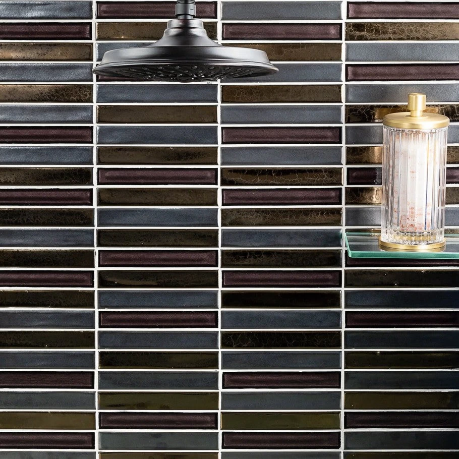 Bond Tile Glory Midnight 11.81 In. X 11.81 In. Ceramic And Glass Wall Mosaic (0.97 Sq. Ft.) - Image 2