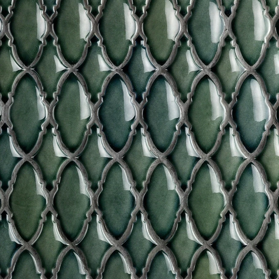 Divine Valor Deep Emerald 9 In. X 12 In. Glazed Ceramic Mosaic Tile (0.60 Sq. Ft.) - Image 3