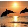 Dolphin Ceramic Tile Mural Kitchen Backsplash Bathroom Shower, 402794-XL64