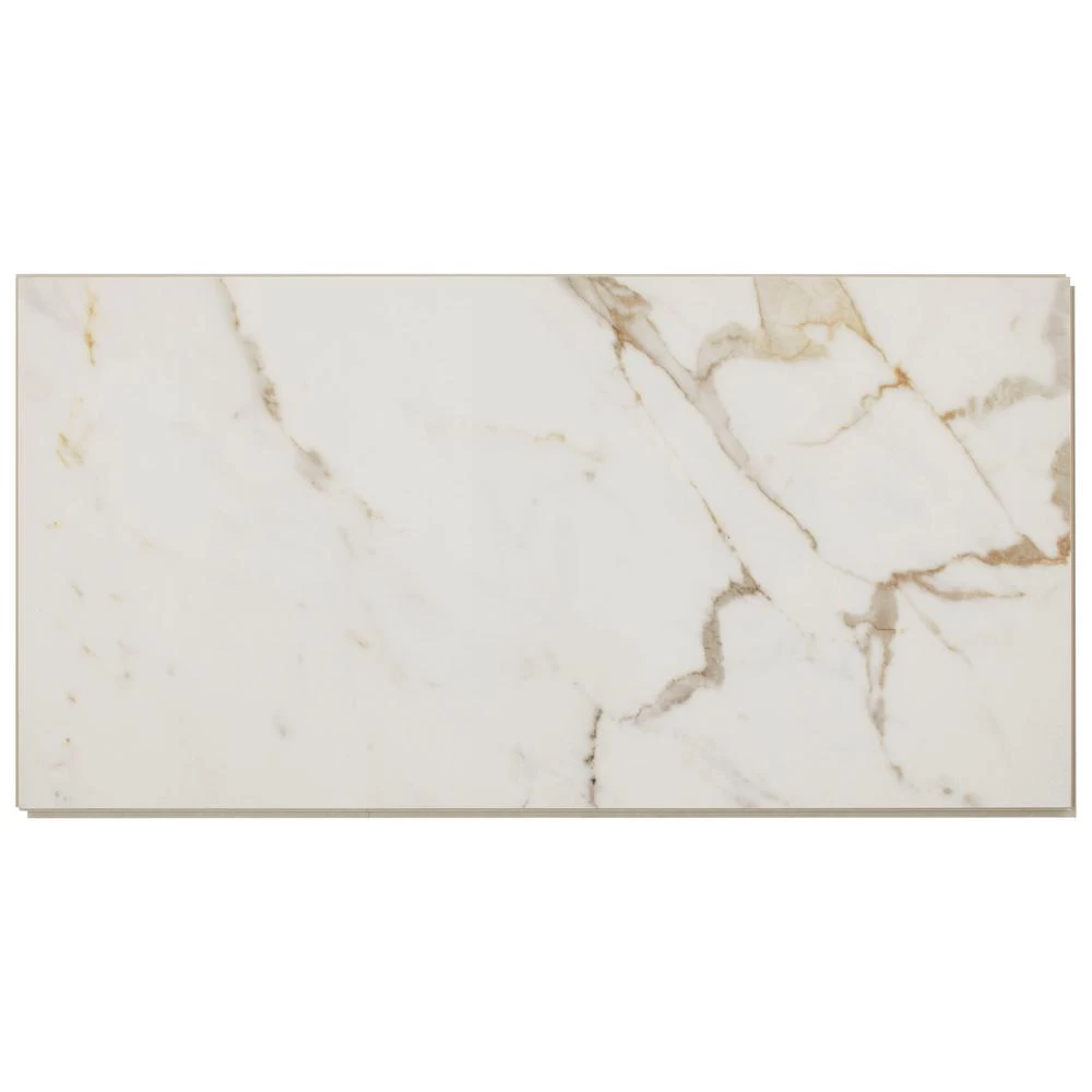 Daltile QuicTile 12 In. X 24 In. Calacatta Marble Polished Porcelain Locking Floor Tile (9.6 Sq. Ft. / Case) - Image 7