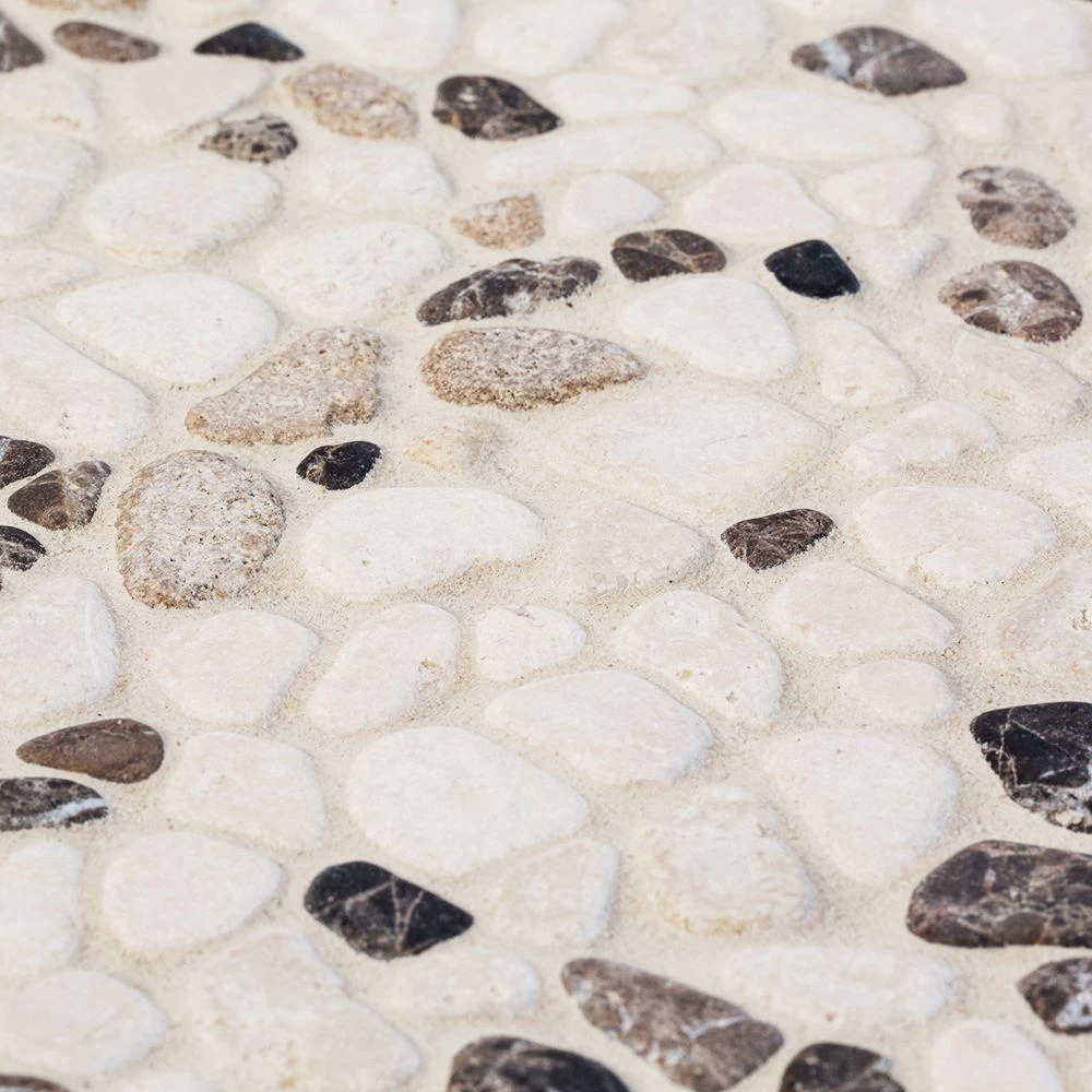 Jeffrey Court River Rock Medley 11 In. X 11 In. X 10 Mm Travertine Mosaic Floor/Wall Tile