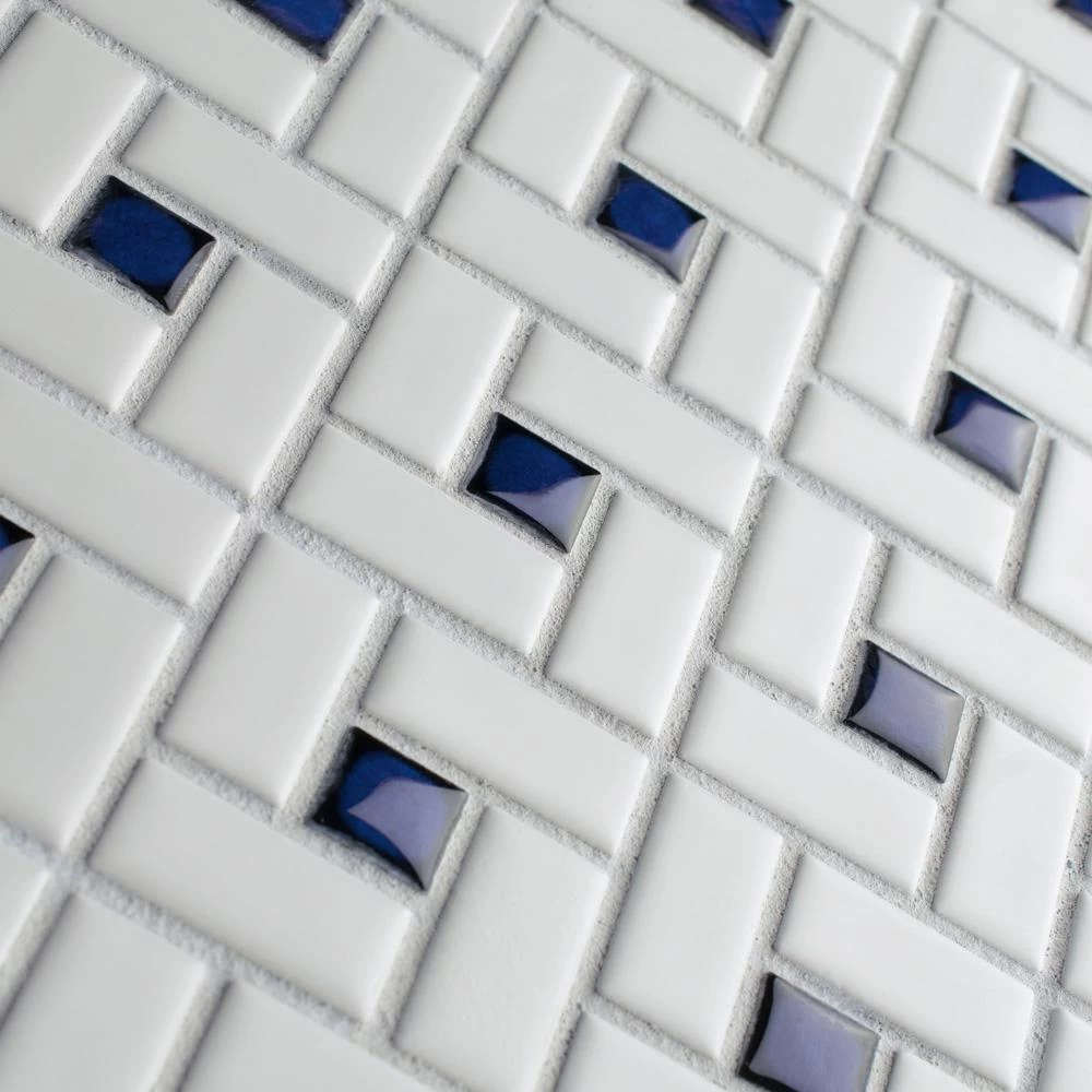 Merola Tile Spiral Blue And White 12-1/2 In. X 12-1/2 In. X 6 Mm Porcelain Mosaic Tile (11.07 Sq. Ft. / Case) - Image 5