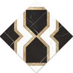 Follure Home Decor 10 Pcs/Set Ceramic Tile Stickers Self Adhesive Tiles Art Diagonal 3D Floor Stick