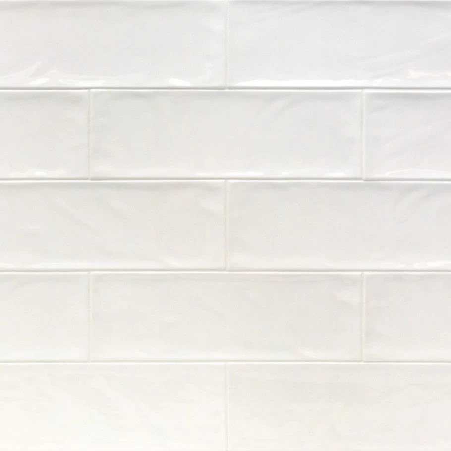 Pacific White 4 In. X 12 In. Polished Ceramic Subway Wall Tile (33 Pieces 10.76 Sq. Ft. / Box)
