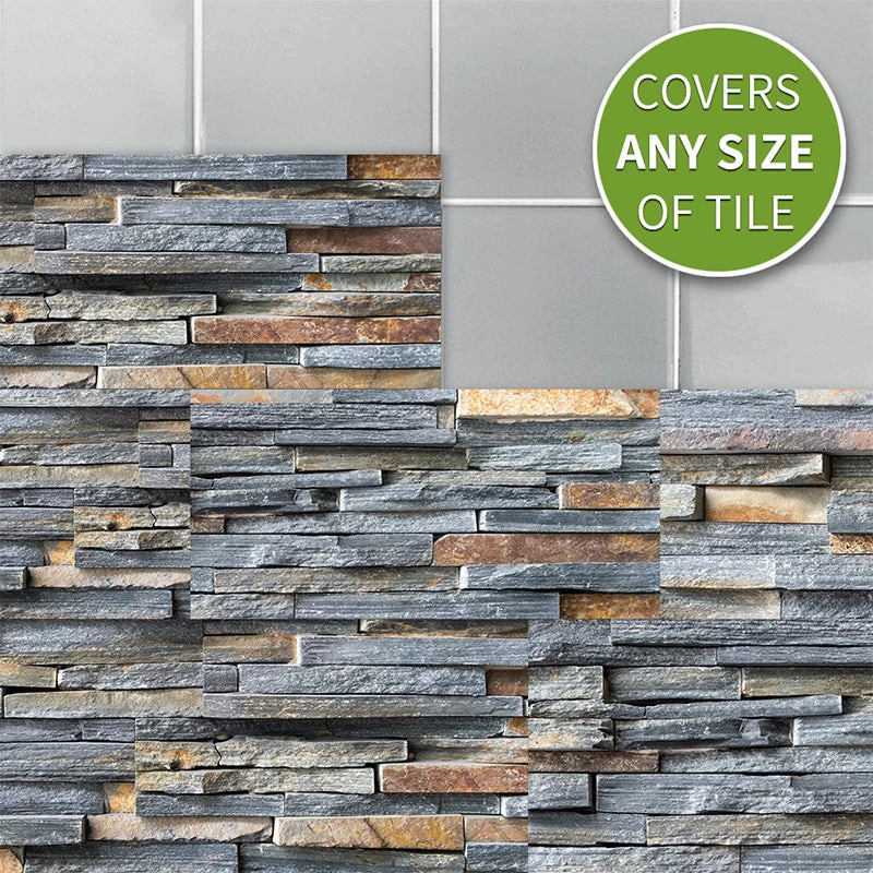 CUH Self-Adhesive Vinyl Flooring Tiles Waterproof Peel And Stick Tiles Wall Stickers For Home Decor,Gray Wood Grain - Image 2