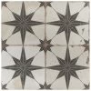 Merola Tile Kings Star Nero 17-5/8"x17-5/8" Ceramic F/W Tile