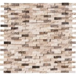 MSI Emperador Blend Split Face 12 In. X 12 In. X 10 Mm Textured Marble Mesh-Mounted Mosaic Wall Tile (10 Sq. Ft. / Case)