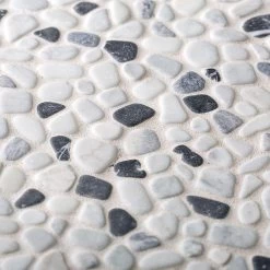 Jeffrey Court Carrara River Rocks 11.625 In. X 11.625 In. X 10.5 Mm Marble Mosaic Floor And Wall Tile