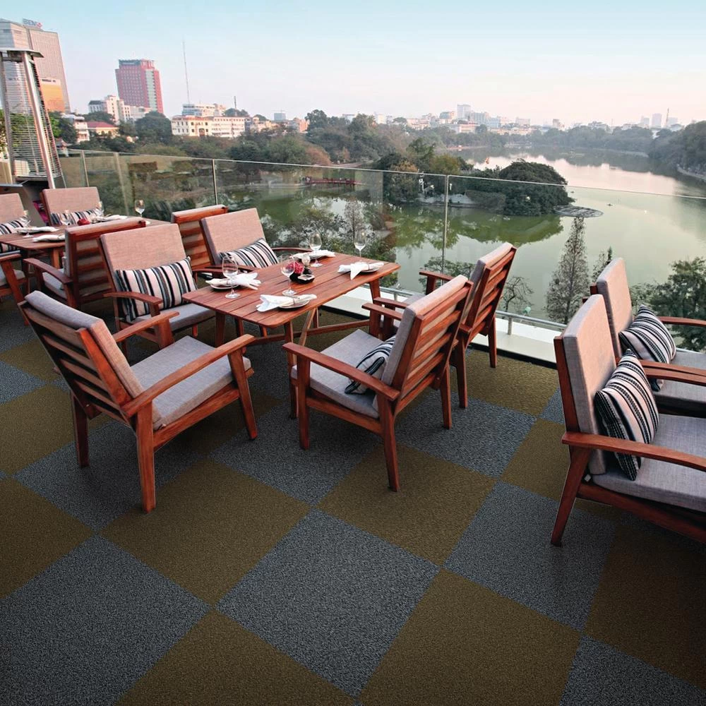 Foss Peel And Stick Grizzly Grass 24 In. X 24 In. Slate Grey Artificial Grass Carpet Tiles (15-Pack) - Image 2