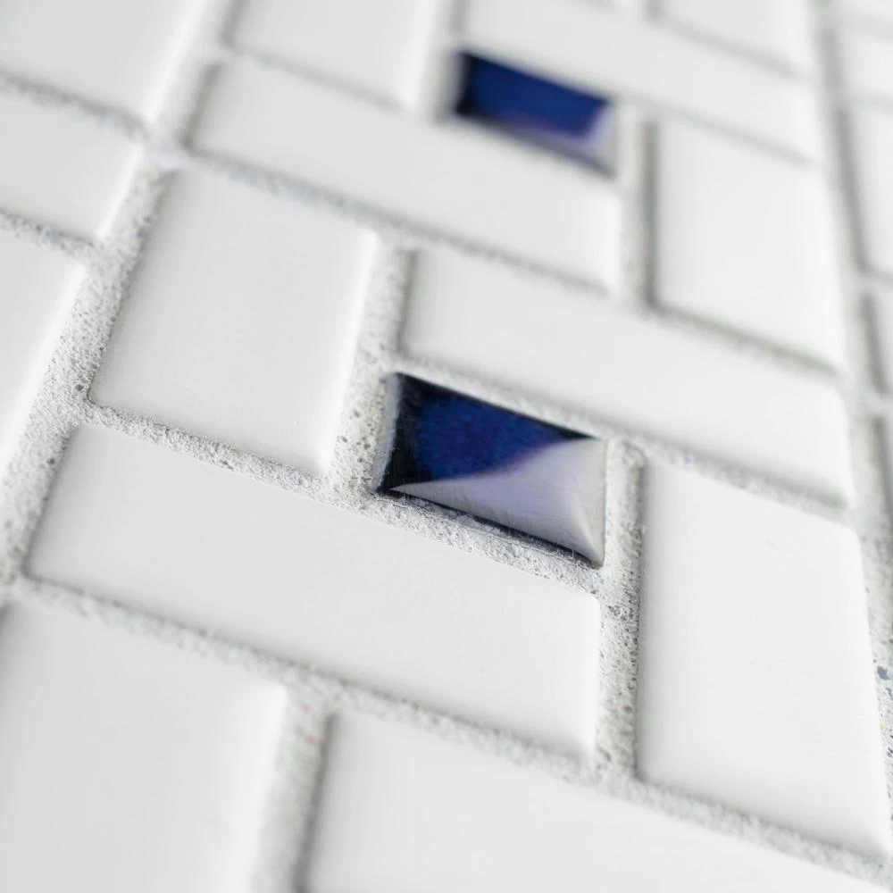 Merola Tile Spiral Blue And White 12-1/2 In. X 12-1/2 In. X 6 Mm Porcelain Mosaic Tile (11.07 Sq. Ft. / Case) - Image 6