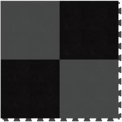 Perfection Floor Tile SodaPop Shoppe Black And Dark Gray 20-in X 20-in Water Resistant Interlocking Luxury Flooring (16.7-sq Ft)