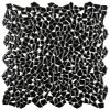SomerTile 11.25" X 11.25" Dizzy Glossy Black Ceramic Mosaic Floor And Wall Tile (10 Tiles/ 8.98 Sqft.)