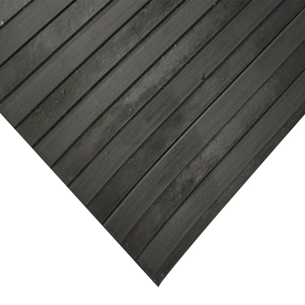 Rubber-Cal "Wide-Rib" Corrugated Rubber Floor Mat - 1/8 In X 3 Ft X 4 Ft - Black Rubber Roll - Image 2