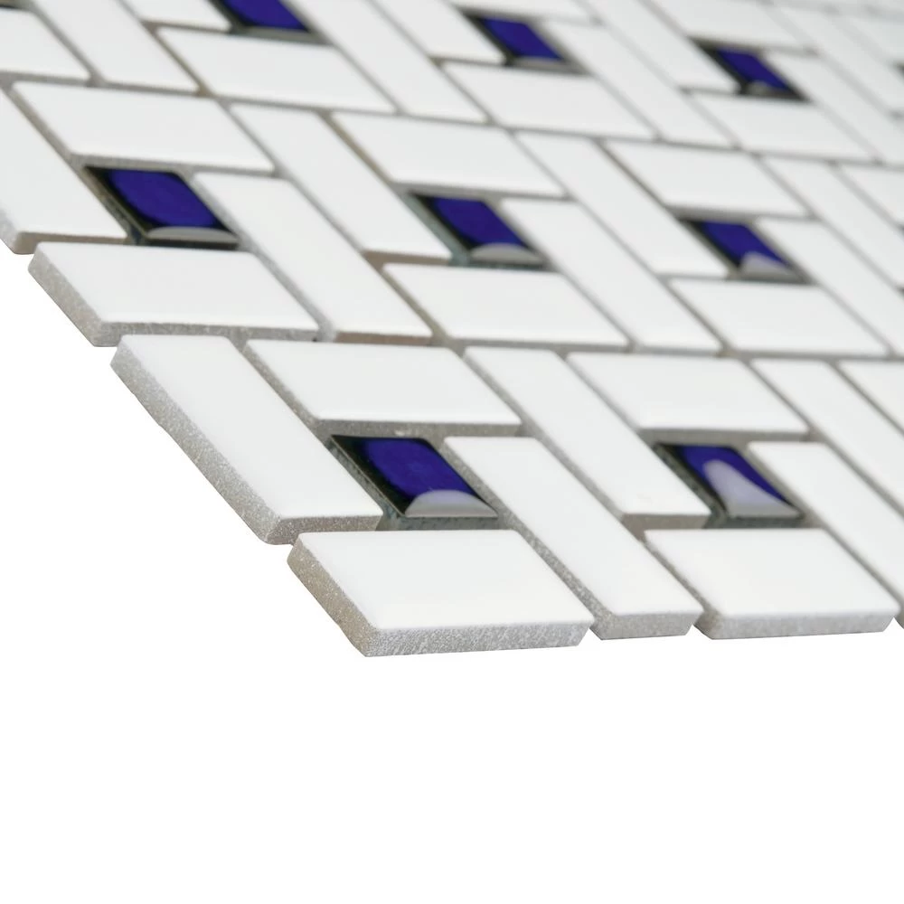 Merola Tile Spiral Blue And White 12-1/2 In. X 12-1/2 In. X 6 Mm Porcelain Mosaic Tile (11.07 Sq. Ft. / Case) - Image 3