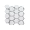 Jeff Lewis Norton White 11.75 In. X 11.375 In. X 9 Mm Hexagon Polished Marble Wall And Floor Mosaic Tile