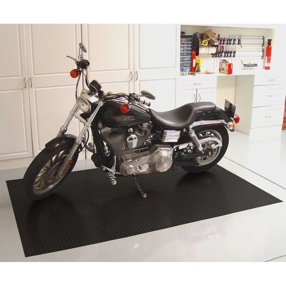 Diamond Deck 5 Ft. X 7.5 Ft. Black Textured PVC Motorcycle Mat - Image 4