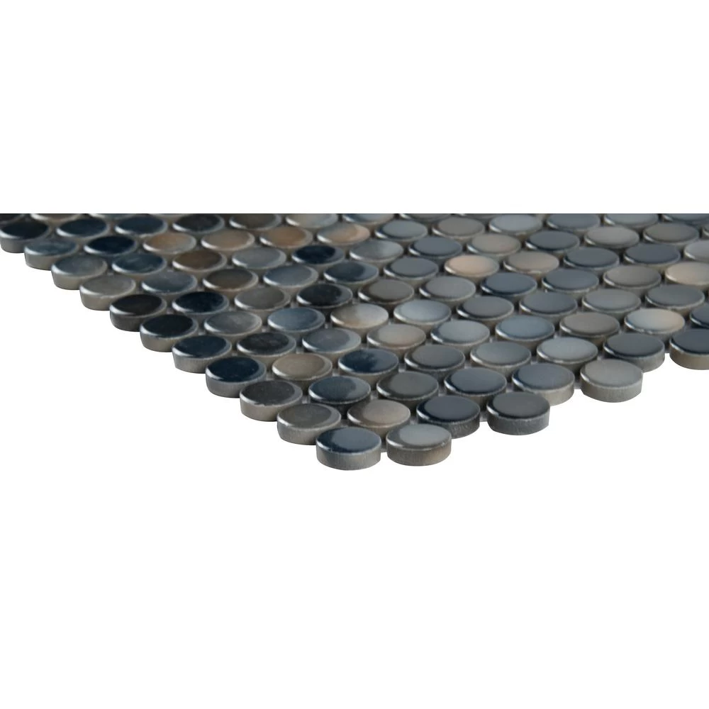 MSI Penny Round Azul 11.3 In. X 12.2 In. X 6mm Glossy Porcelain Mesh-Mounted Mosaic Tile (14.4 Sq. Ft. / Case) - Image 6