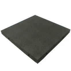 Rubber-Cal "Eco-Safety" Interlocking Playground Tiles - 2.50 X 19.5 X 19.5 Inch - One Tile - 2.77 Quare Feet Coverage - Black