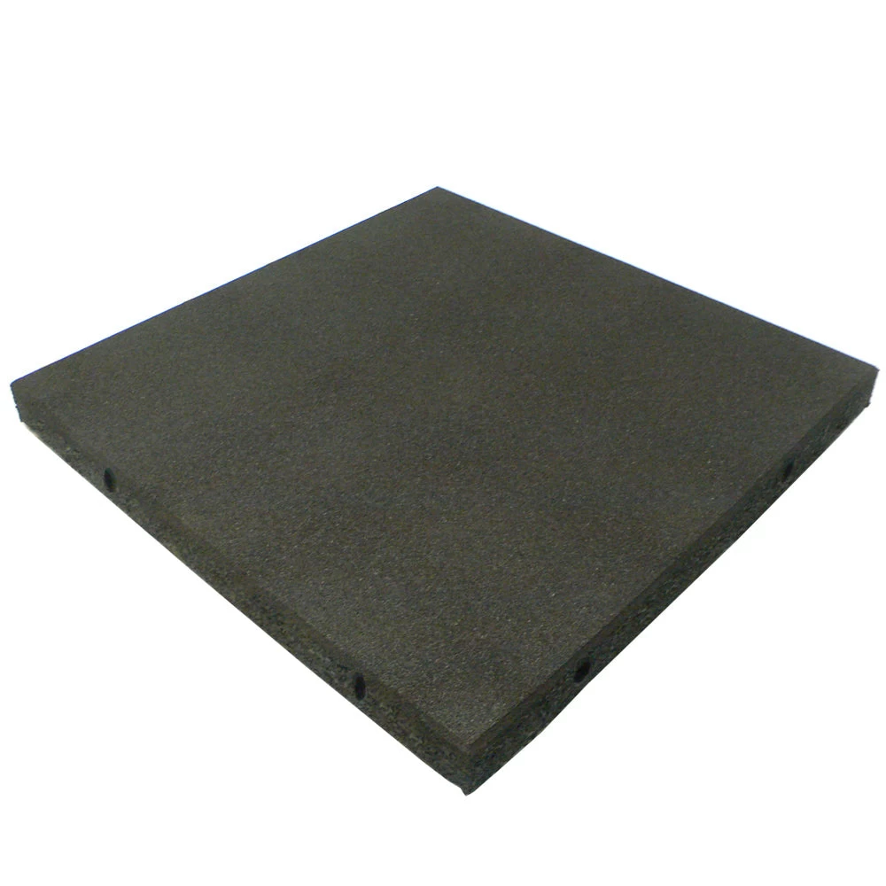 Rubber-Cal "Eco-Safety" Interlocking Playground Tiles - 2.50 X 19.5 X 19.5 Inch - One Tile - 2.77 Quare Feet Coverage - Black