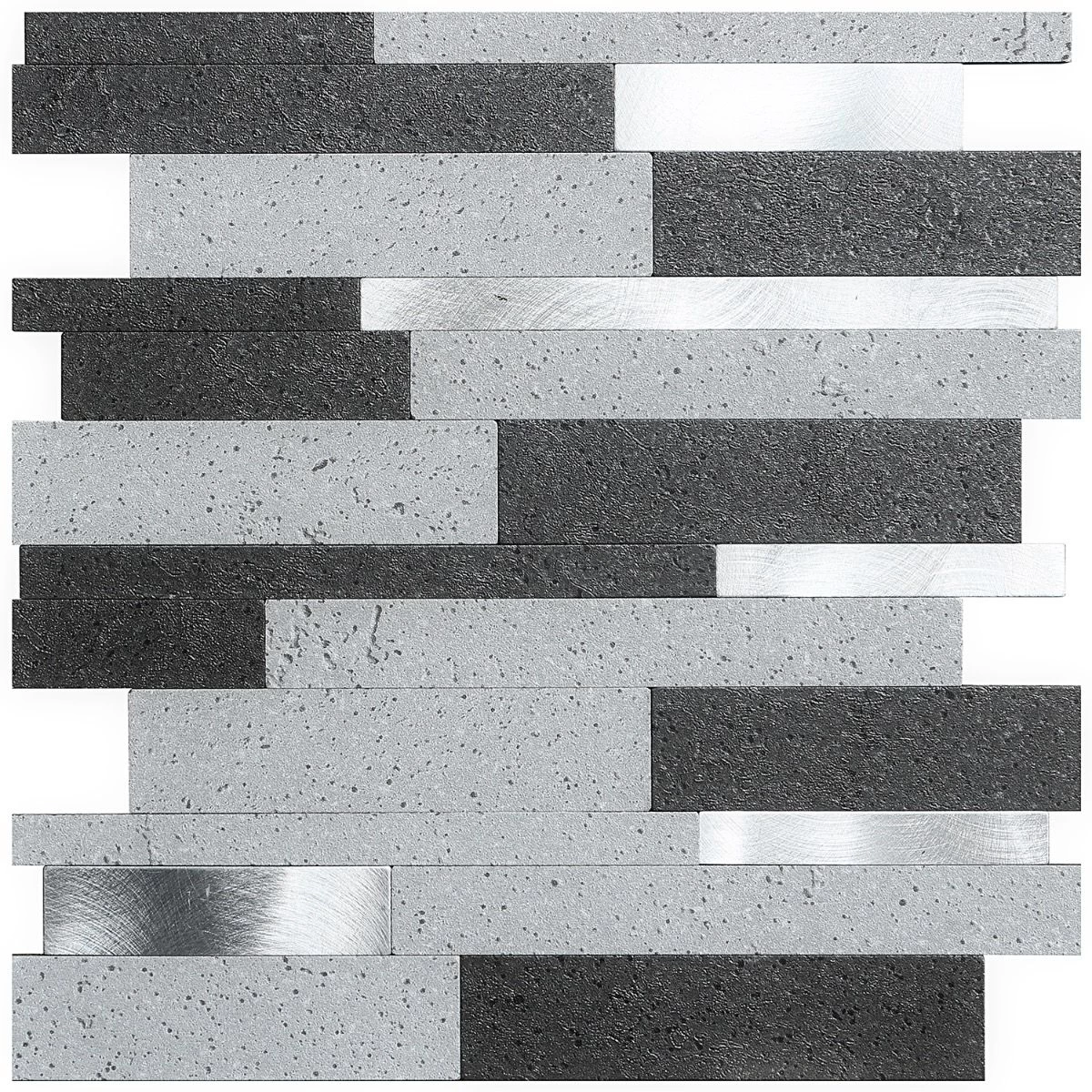 Bond Tile Easy Luxe Metalway Gray 11.81 In. X 11.81 In. SPC Peel And Stick Tile (0.96 Sq. Ft. / Sheet) - Image 5
