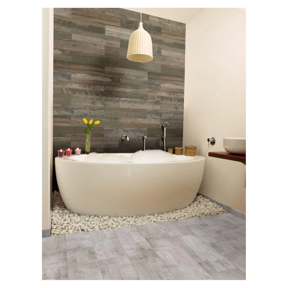 Marazzi Montagna Wood Weathered Gray 6 In. X 24 In. Porcelain Floor And Wall Tile (14.53 Sq. Ft. / Case) - Image 2
