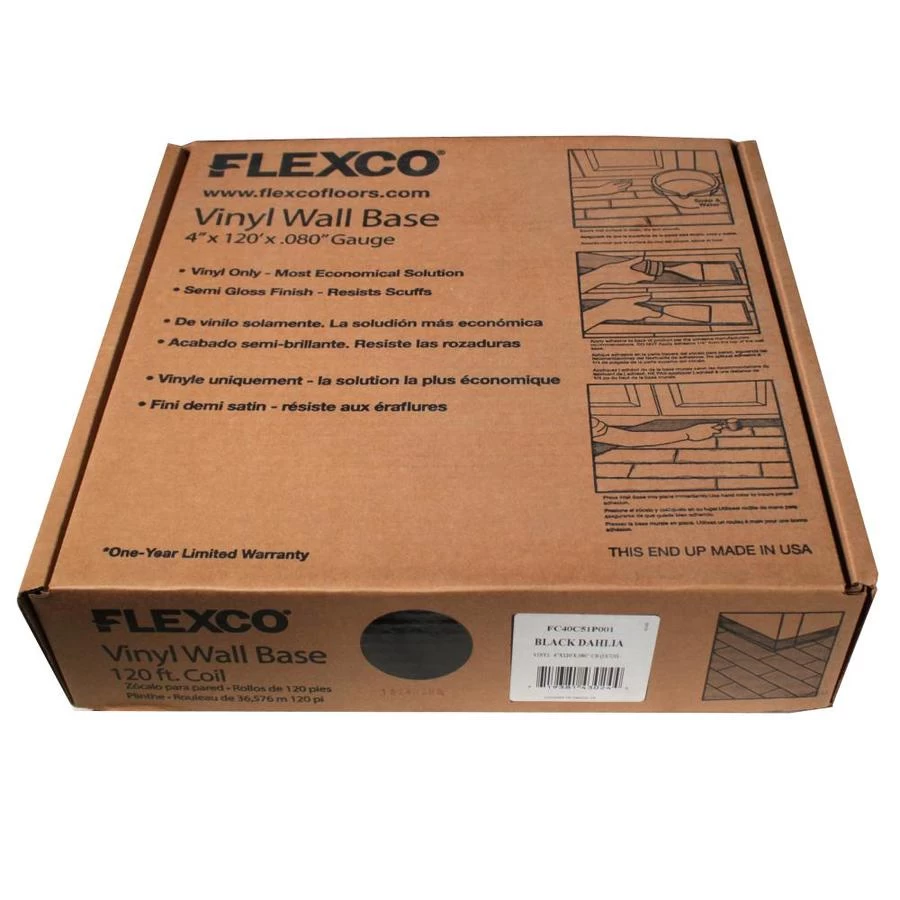 Flexco 4-in X 4-in Vinyl Floor Base - Image 4