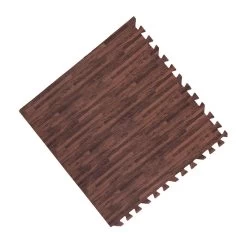 30cm Square EVA Foam Yoga Mat Floor Interlocking Mat Show Floor Yoga Fitness Gym Exercise Mat (Dark Wood Grain)