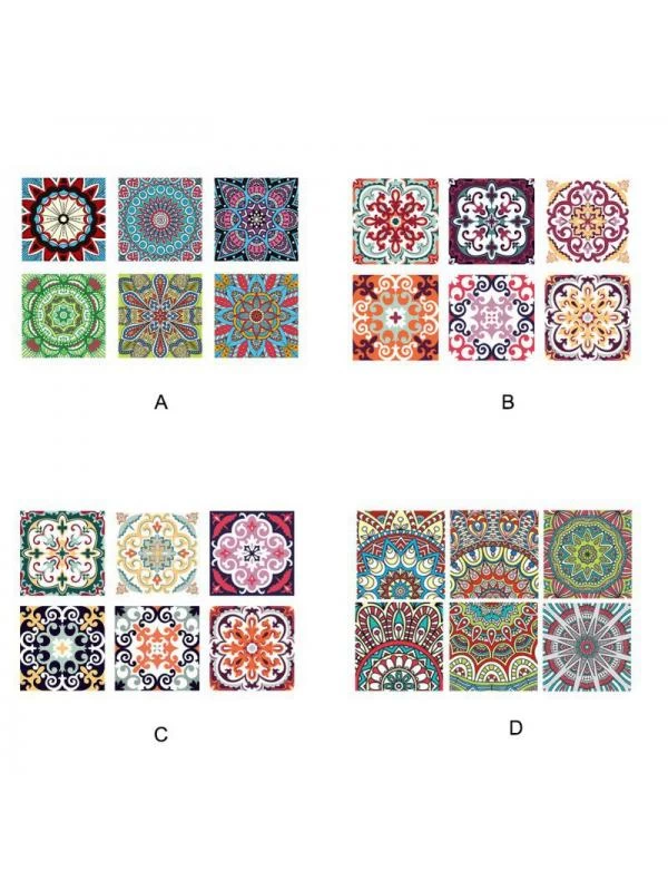 Topumt 6Pcs Kitchen Bathroom Floor Simulation Wall Tile Waterproof Wallpaper Wall Stickers DIY Home Decoration - Image 5