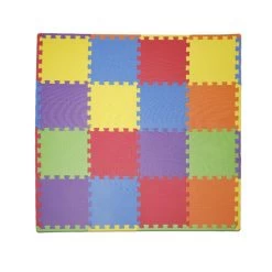 206996596 Soft EVA Foam Mat Flooring Tiles, Multicolor, 16 PC, 12" X 12", 16 Sq. Ft.