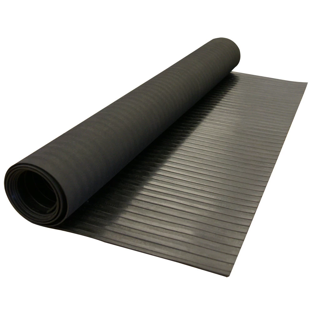 Rubber-Cal "Wide-Rib" Corrugated Rubber Floor Mat - 1/8 In X 3 Ft X 4 Ft - Black Rubber Roll - Image 4