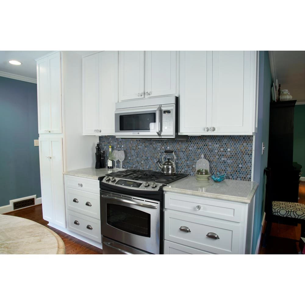 MSI Penny Round Azul 11.3 In. X 12.2 In. X 6mm Glossy Porcelain Mesh-Mounted Mosaic Tile (14.4 Sq. Ft. / Case) - Image 2