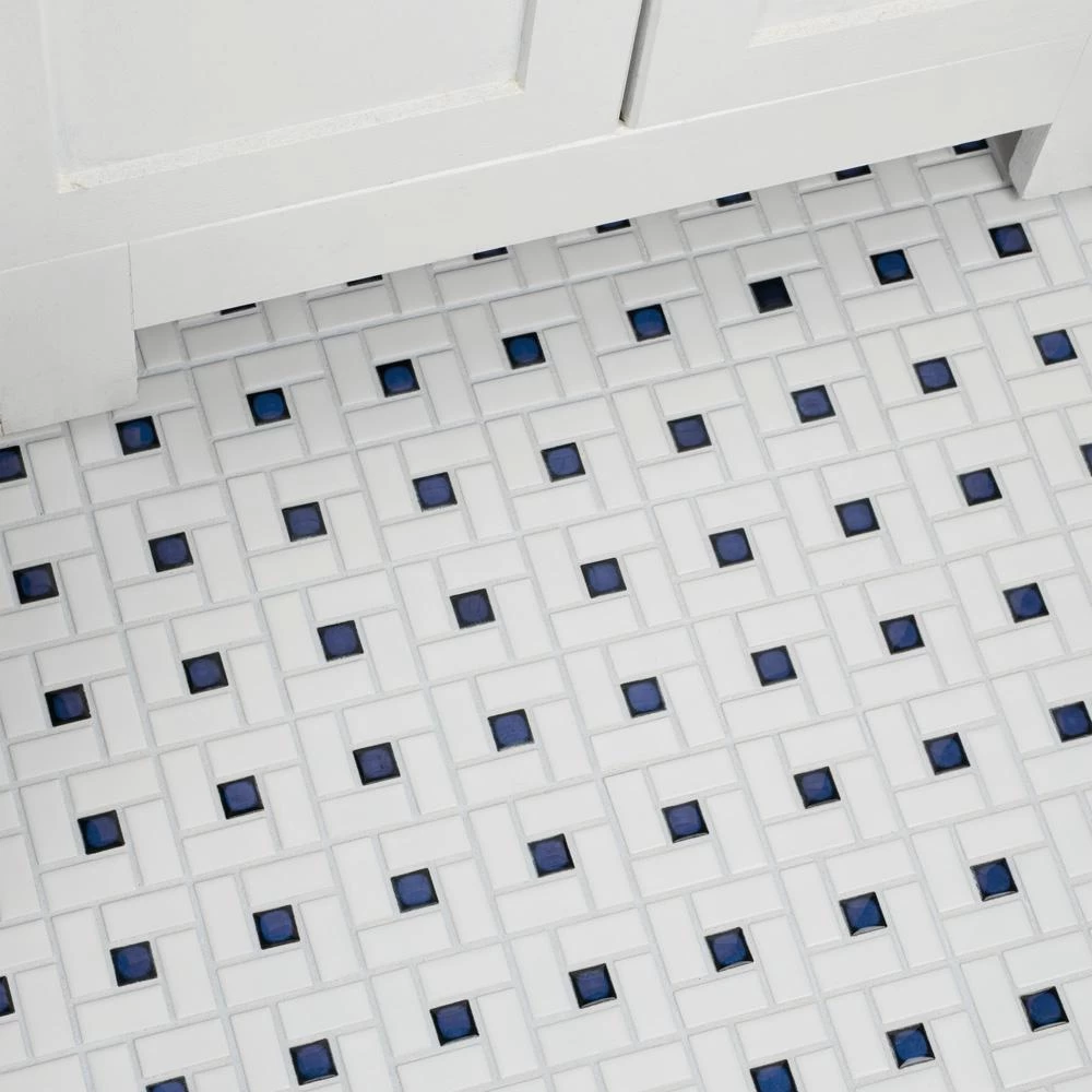 Merola Tile Spiral Blue And White 12-1/2 In. X 12-1/2 In. X 6 Mm Porcelain Mosaic Tile (11.07 Sq. Ft. / Case) - Image 13