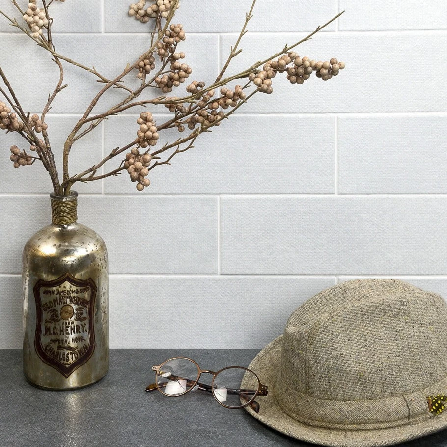 Turbine White Canvas 4x12 Ceramic Tile - Image 2