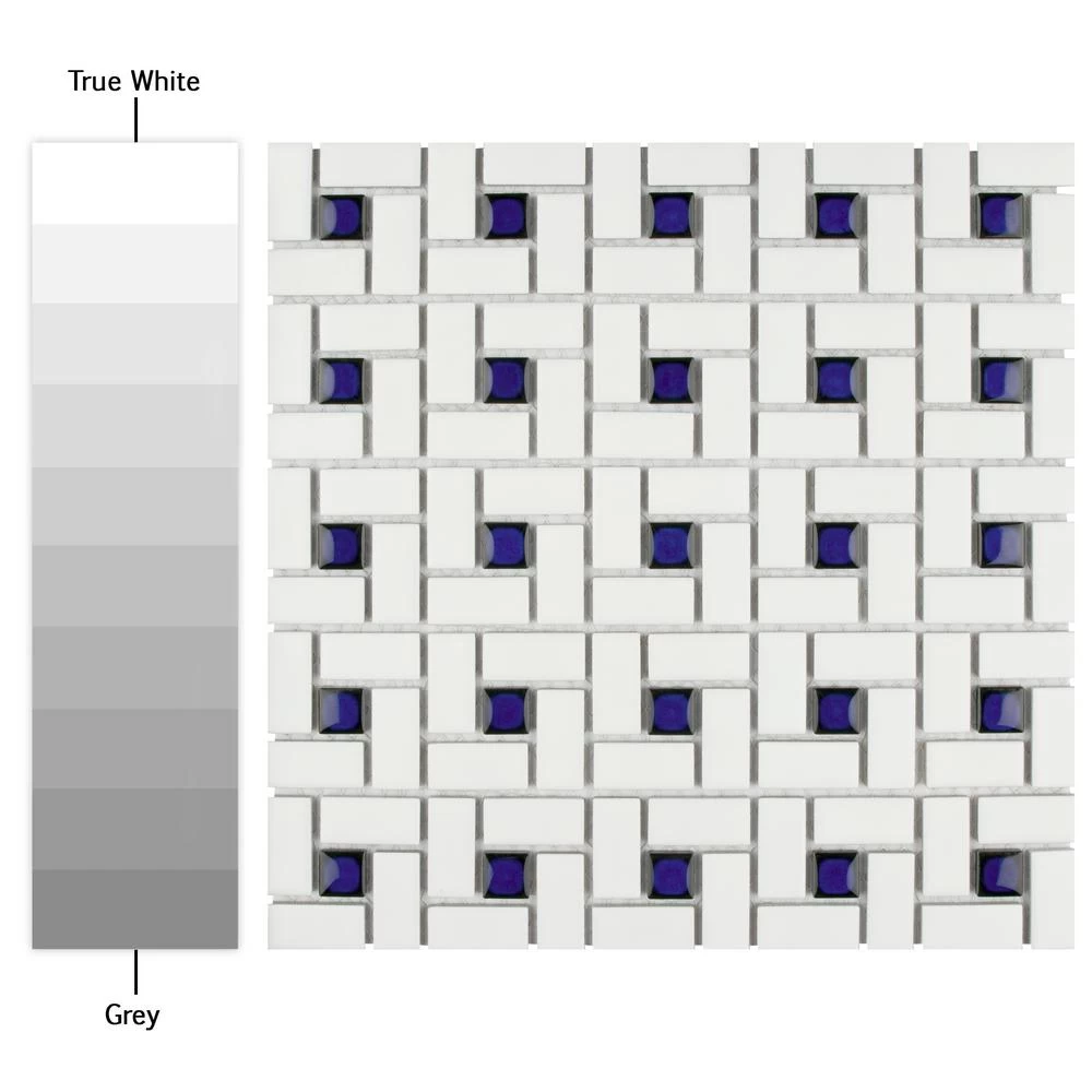 Merola Tile Spiral Blue And White 12-1/2 In. X 12-1/2 In. X 6 Mm Porcelain Mosaic Tile (11.07 Sq. Ft. / Case) - Image 7