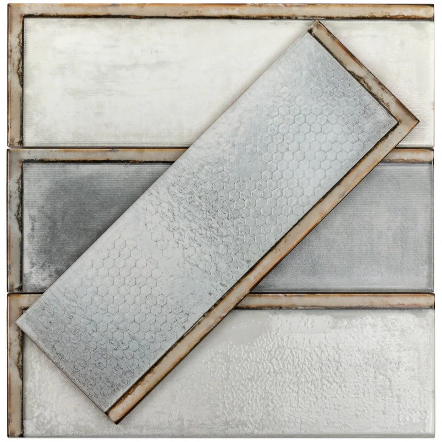 Turbine Industrial Glass Gray 4x12 Ceramic Wall Tile - Image 3