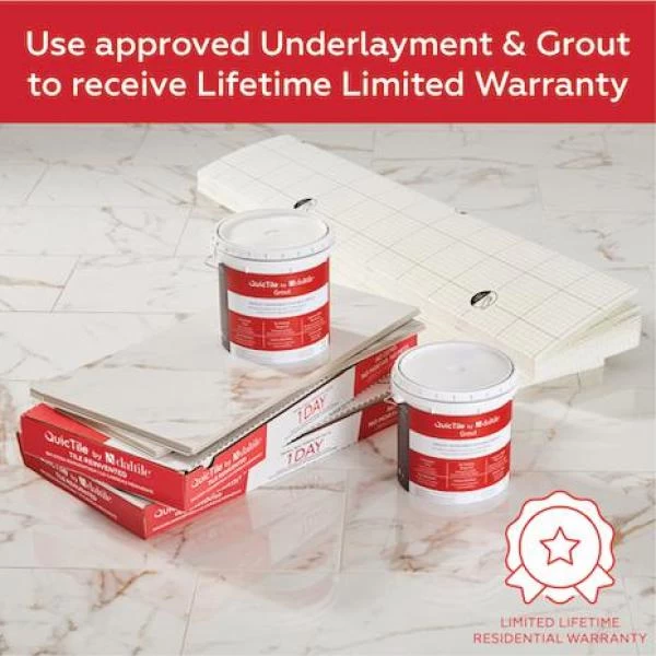 Daltile QuicTile 12 In. X 24 In. Calacatta Marble Polished Porcelain Locking Floor Tile (9.6 Sq. Ft. / Case) - Image 4