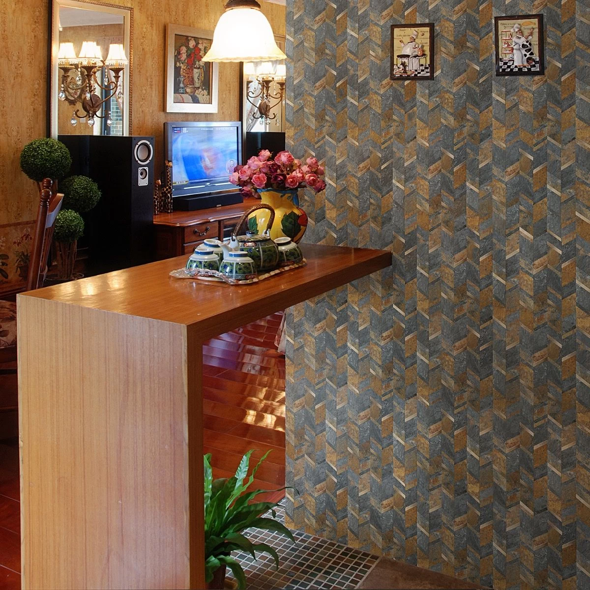 Bond Tile Easy Luxe Tether Slate 11.02 In. X 11.41 In. SPC Peel And Stick Tile (0.87 Sq. Ft. / Sheet) - Image 4