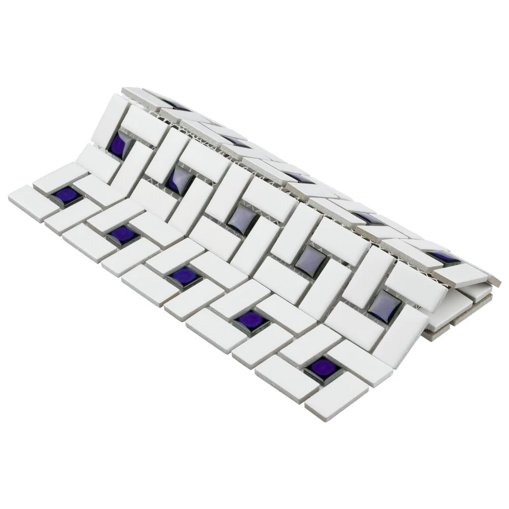 Merola Tile Spiral Blue And White 12-1/2 In. X 12-1/2 In. X 6 Mm Porcelain Mosaic Tile (11.07 Sq. Ft. / Case) - Image 8