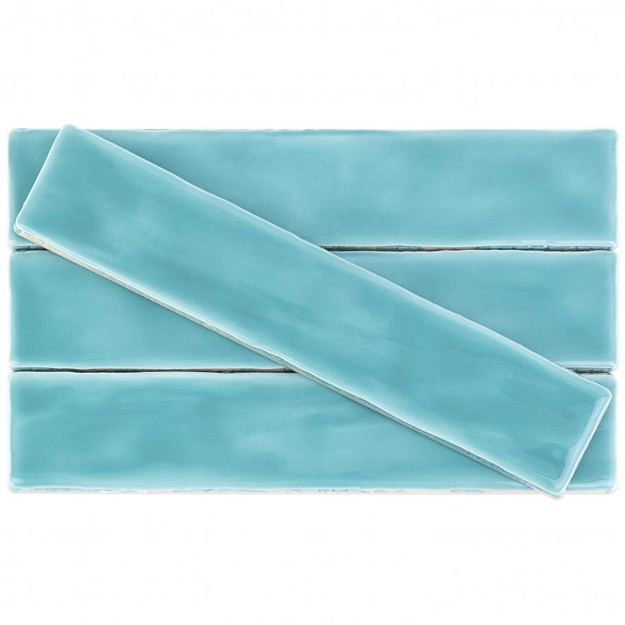 Brookline Turquoise 2 In. X 10 In. Polished Ceramic Subway Wall Tile (40 Pieces / 5.38 Sq. Ft. / Box) - Image 6