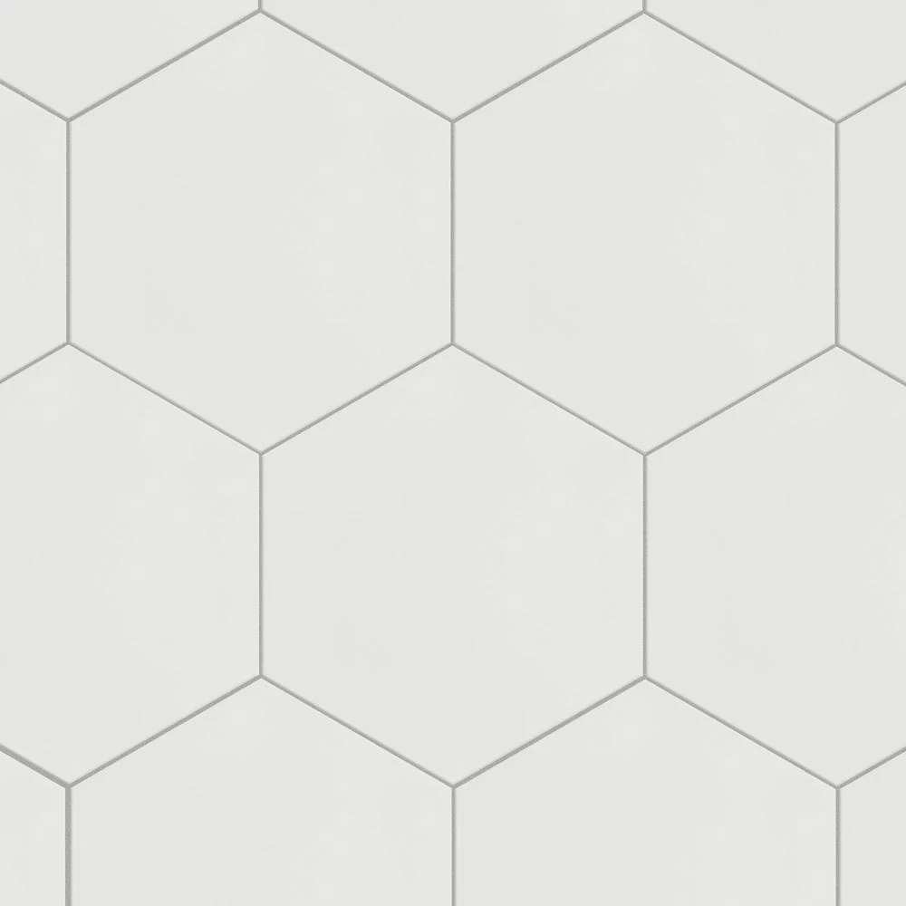 Merola Tile Textile Hex White 8-5/8 In. X 9-7/8 In. Porcelain Floor And Wall Tile (11.56 Sq. Ft. / Case) - Image 5