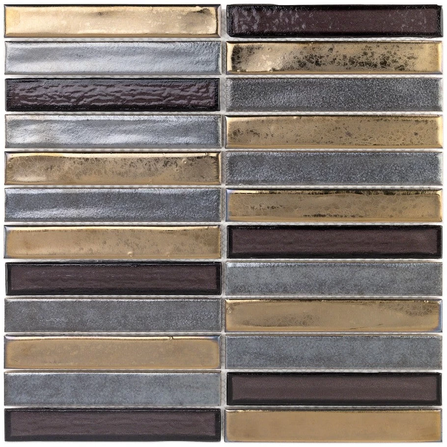 Bond Tile Glory Midnight 11.81 In. X 11.81 In. Ceramic And Glass Wall Mosaic (0.97 Sq. Ft.) - Image 4