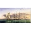 Ceramic Tile Mural-James Buttersworth Ships Tile Mural House Renovate Ideas. 25.5" W X 12.75" H Using (18) 4.25 X 4.25 Ceramic Tiles